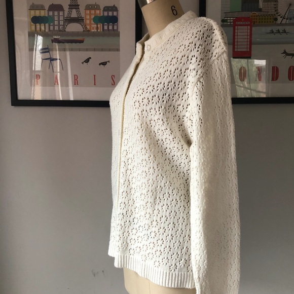 Pointelle Knit Cardigan - Picture 3 of 8